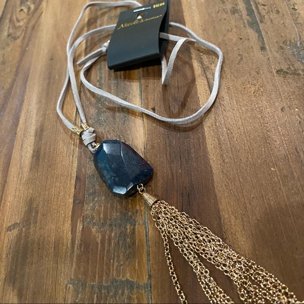Stone Tassle Necklace NWT